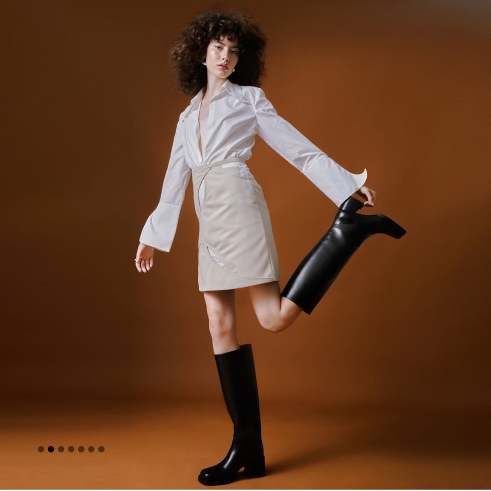 Labucq Black Knee-High Heeled Boots
